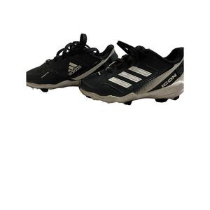 Adidas Kids Icon Baseball Cleats Athletic Sports Shoes Black‎ Silver
